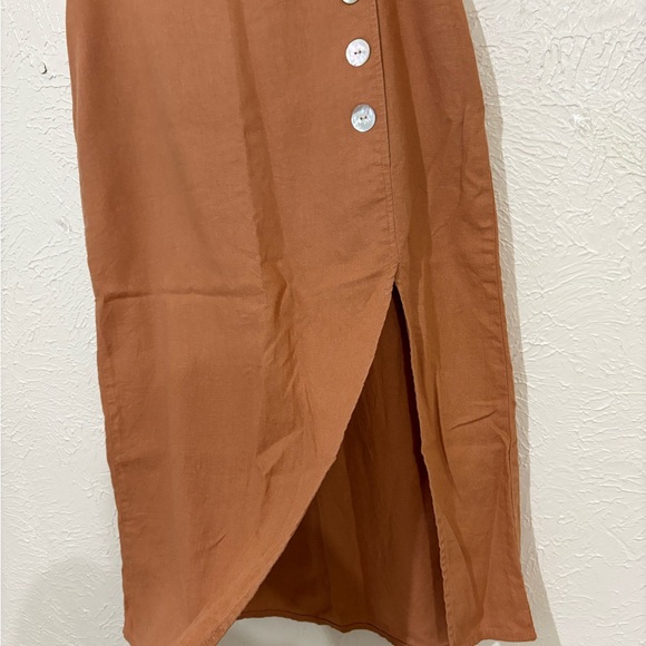 Marc New York Brown Midi Pencil Skirt with Slit - Picture 4 of 7